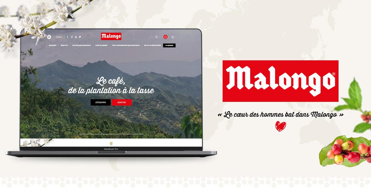 Malongo Armenia e-commerce website on MacBook screen